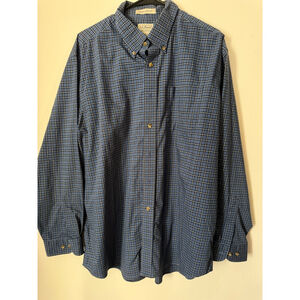 Men's L.L.Bean Blue Plaid Casual Button Down Shirt XL